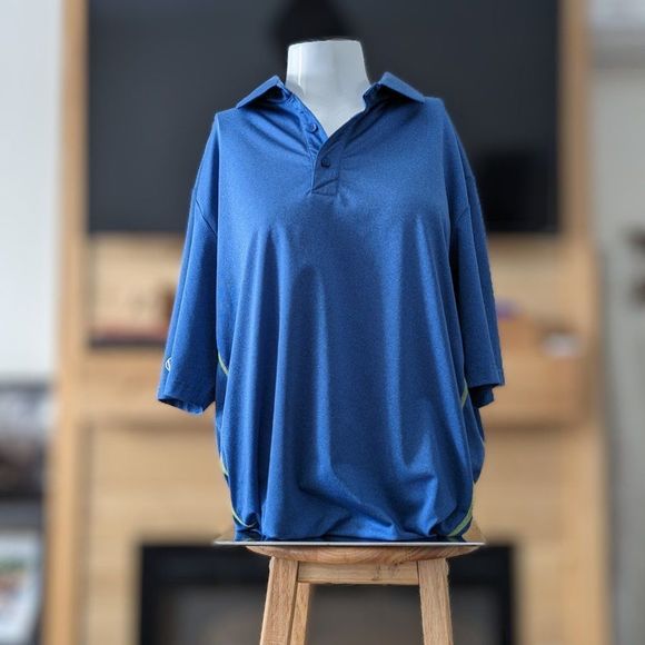 Sunice Blue and Green lined Short Sleeve 1/4 button up collard shirt Unisex - Picture 6 of 11